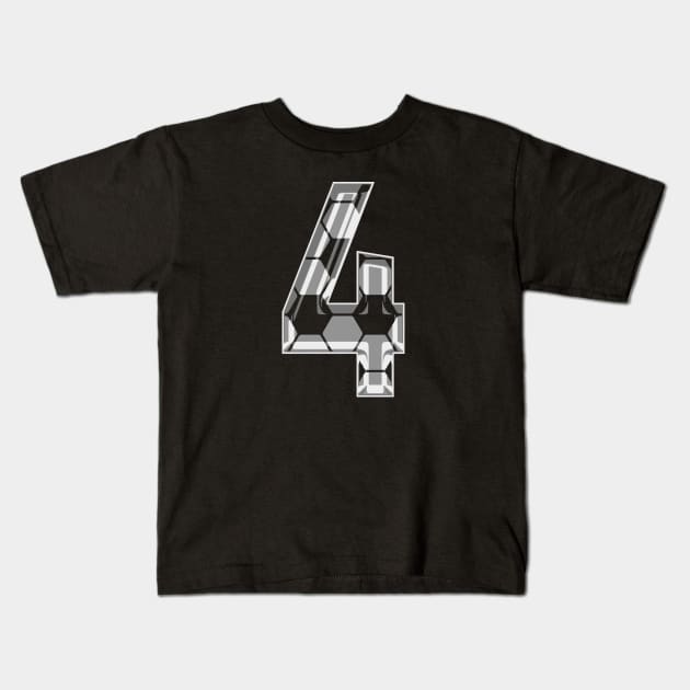 Soccer Number 4 Soccer Jersey #4 Soccer Mom Player Fan Kids T-Shirt by TeeCreations